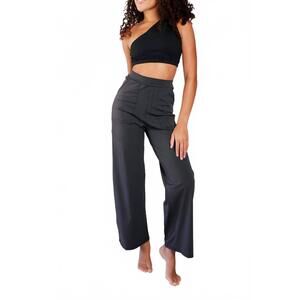 NEW YOGA DEMOCRACY ultimate wide leg trouser in jet black